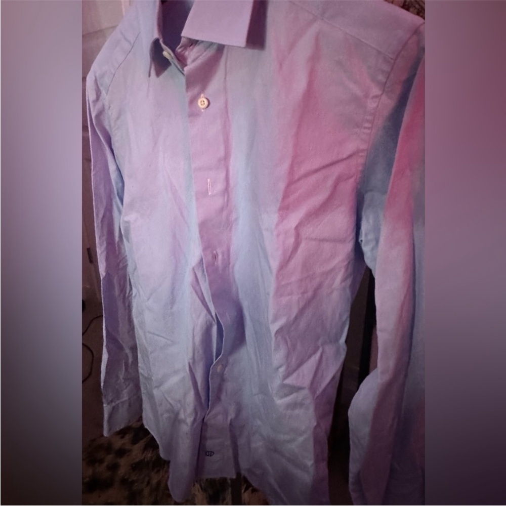 David Donahue Light Blue Men's Dress Shirt size 34/35 15.5 inches